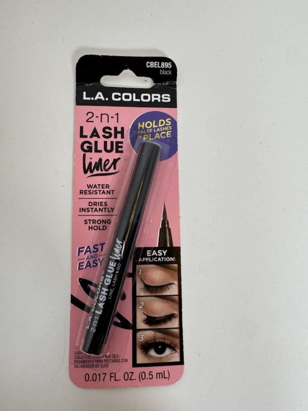 L.A. Colors 2-n-1 Lash Glue Liner, Black Discontinued HTF New